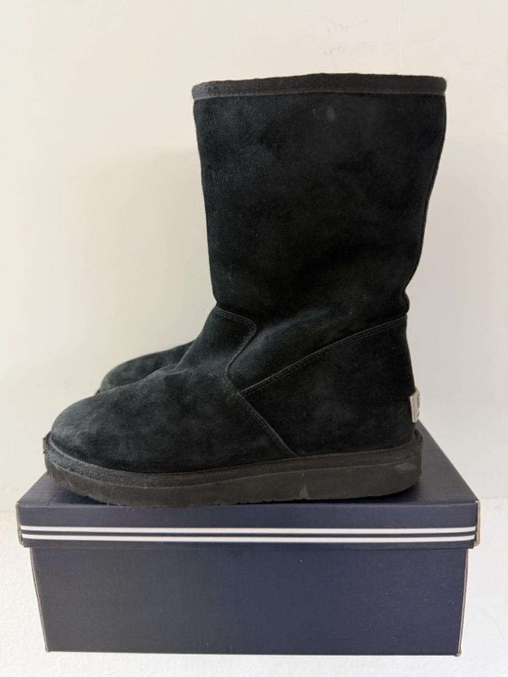 Black Suede Mid-Calf Winter Boots | Hidden Wedge | Women’s Size 7